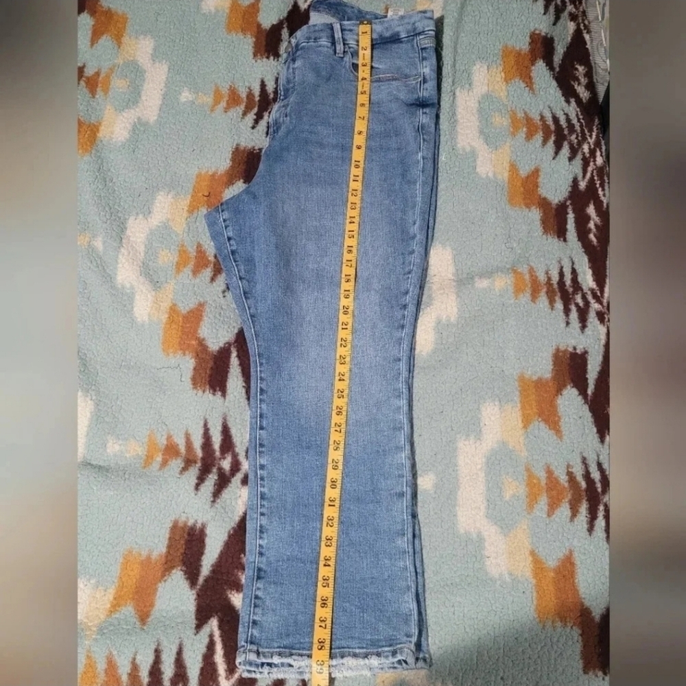 Good American Good Leg high rise indigo205 distressed pockets straight jeans - Picture 9 of 13